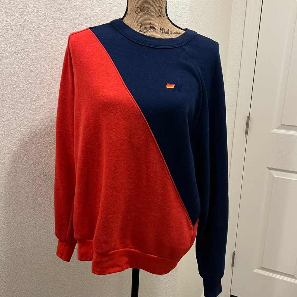 NWT Aviator Nation Colorblock Crewneck S